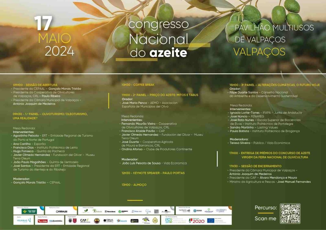 Valpaços recebe Ministro da Agricultura e Pescas no Congresso Nacional do Azeite amanhã, dia 17 de maio