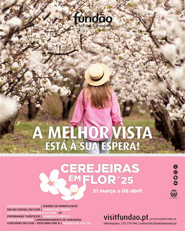 Fundão: Município do Fundão promove programa de atividades “Cerejeiras em Flor 2025”