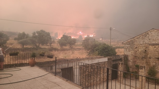 Inferno avança sem controlo: Louriçal do Campo cercado pelas chamas